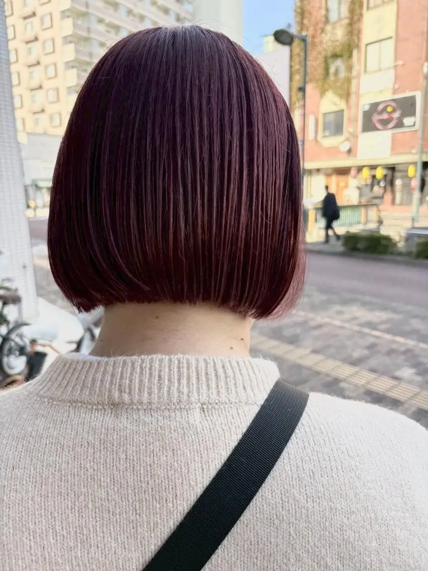 ショート カラー レッドカラー ボブ カット ヘアカラー トレンドパーマ/ ボブ🌰くりーわのヘアスタイル