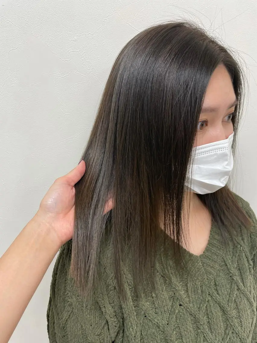 ミディアム カラー パーマ カット 縮毛矯正 トリートメント コレットヘアー 田中アヤノのヘアスタイル