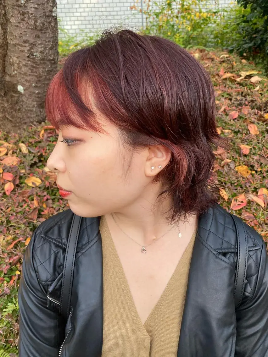 ミディアム ハイライト デザインカラー モデル募集🌈のヘアスタイル