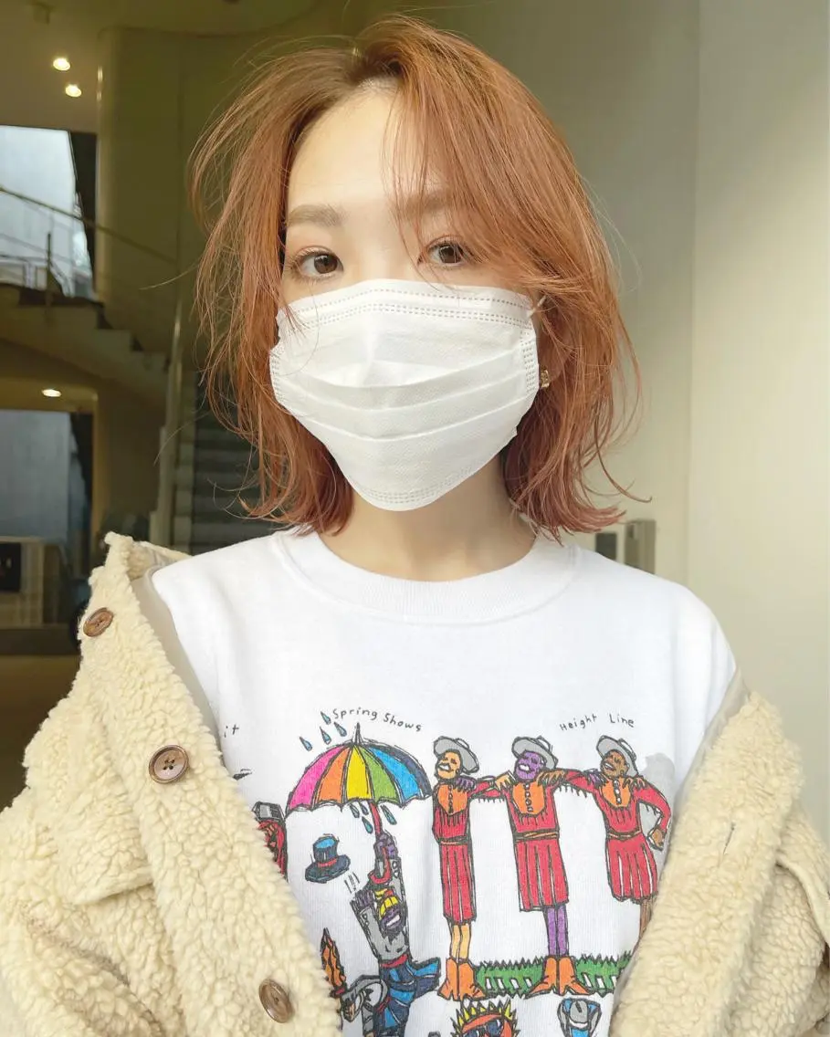 ミディアム カラー ベージュカラー オレンジ オレンジベージュ ボブ レイヤーカット カット ヘアカラー トリートメント “ミニモ最高評価獲得 “代表"Kohei"のヘアスタイル
