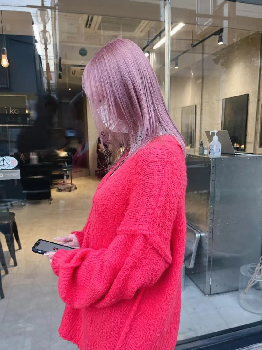 ミディアム カラー カット ヘアカラー 岩田 良/ブリーチカラーのヘアスタイル