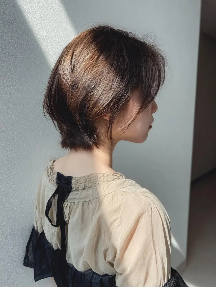 ショート くびれヘア レイヤーカット ショートヘア ブリーチお任せ🫧 tokute高円寺のヘアスタイル