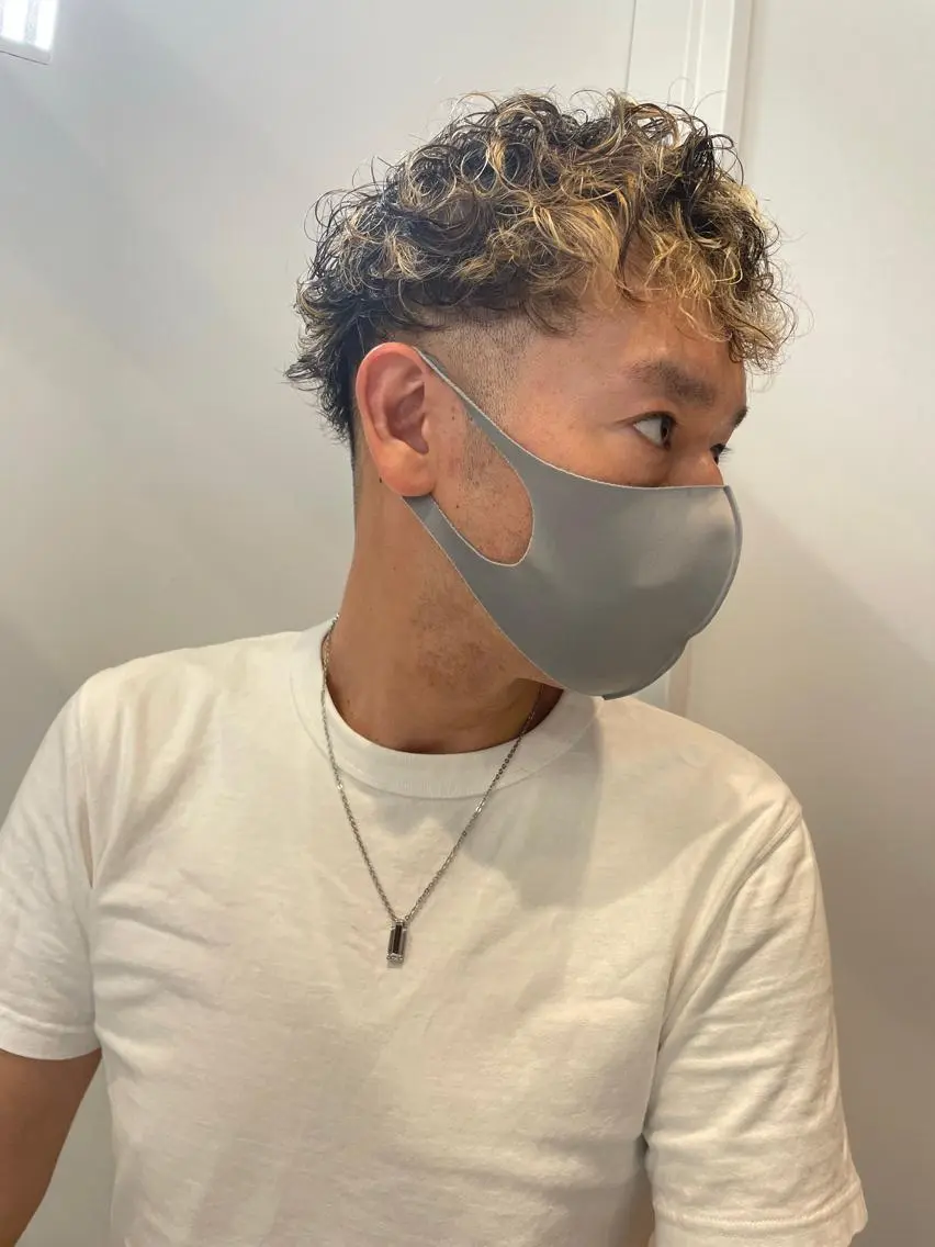 ショート パーマ メンズ メンズパーマ 骨格補正カット✂︎ 🌟菅野陽介🌟のヘアスタイル