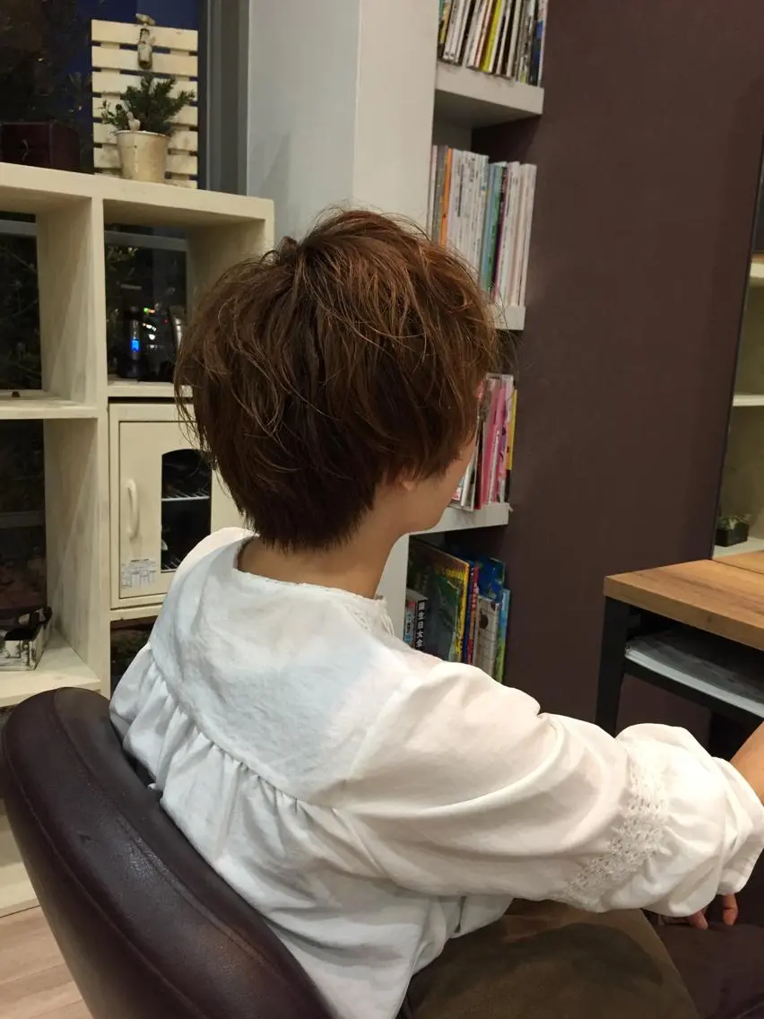 ショート パーマ ショートヘア カット パーマ トリートメント 菅井 敏樹のヘアスタイル