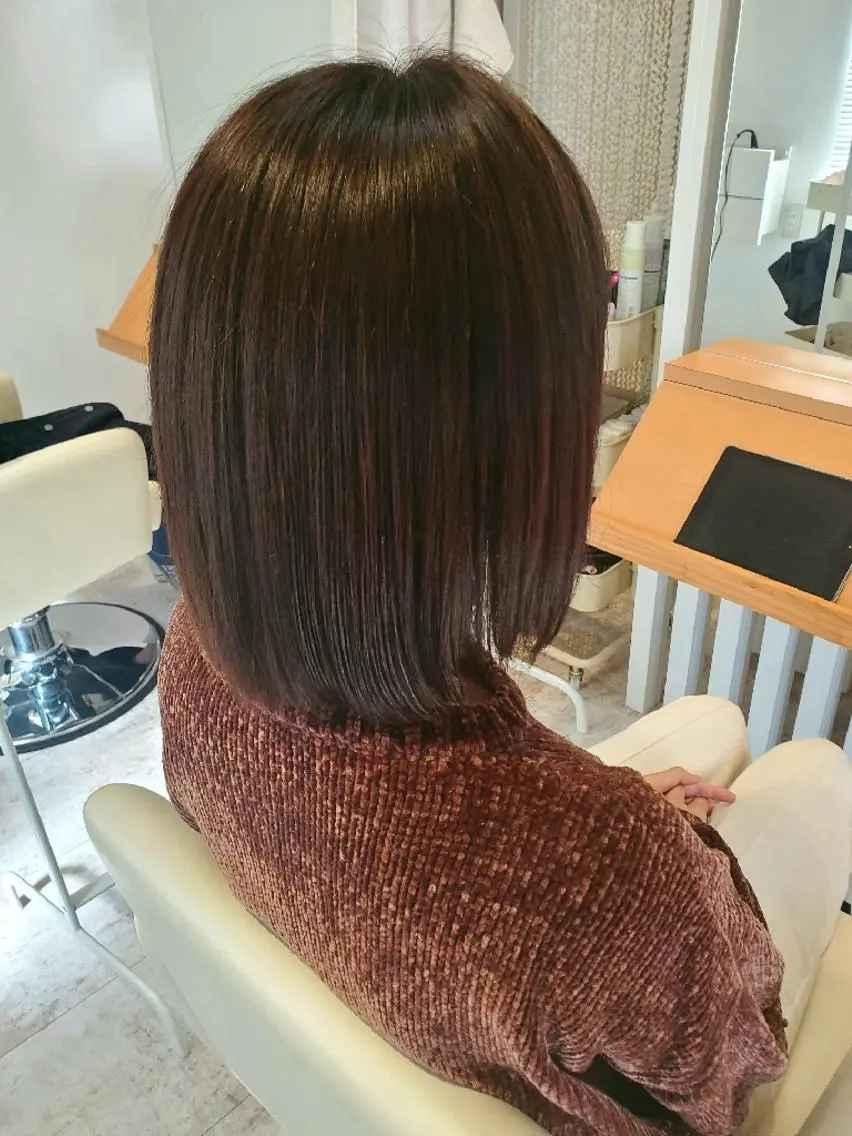 ミディアム カラー ブラウンカラー ナチュラルブラウン 北九州美容室 🕊️わかな✂︎のヘアスタイル