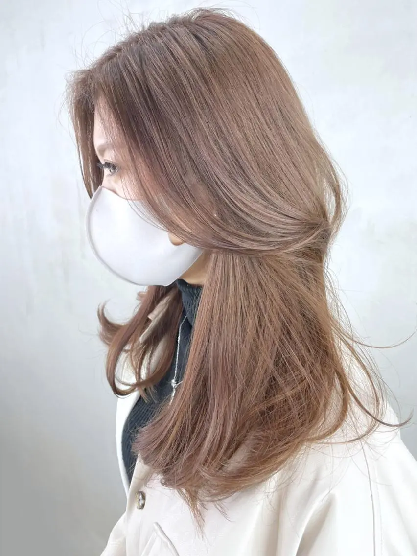 セミロング カラー パーマ ヘアアレンジ くびれヘア ITbyALBUM 浦和店のヘアスタイル