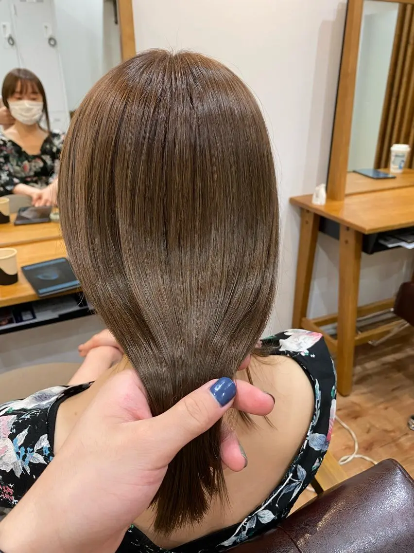 ミディアム カラー 髪質改善&縮毛矯正 カット/soyaのヘアスタイル