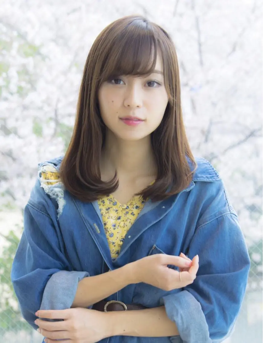 セミロング カット ヘアカラー 大久保 結加のヘアスタイル