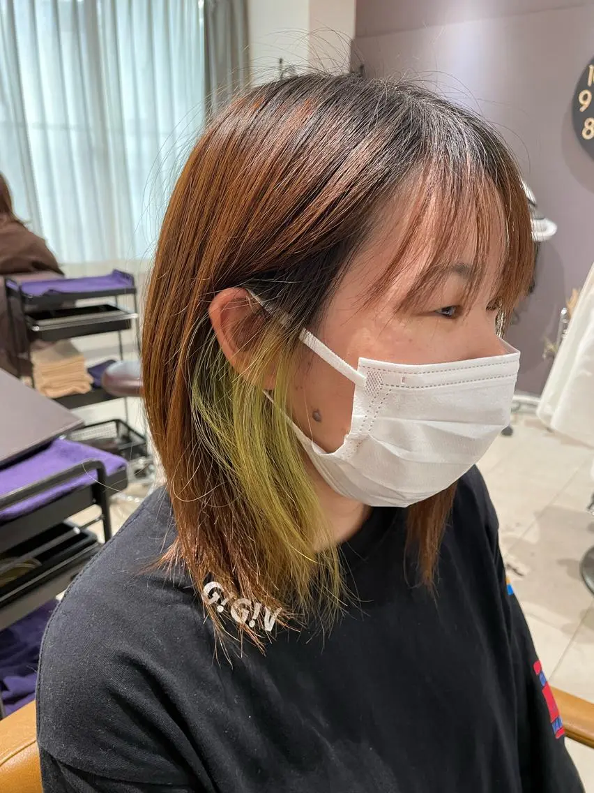 ミディアム カラー デザインカラー インナーカラー ヘアカラー トリートメント 過去一の柔髪ヘア 🌿einshairのヘアスタイル