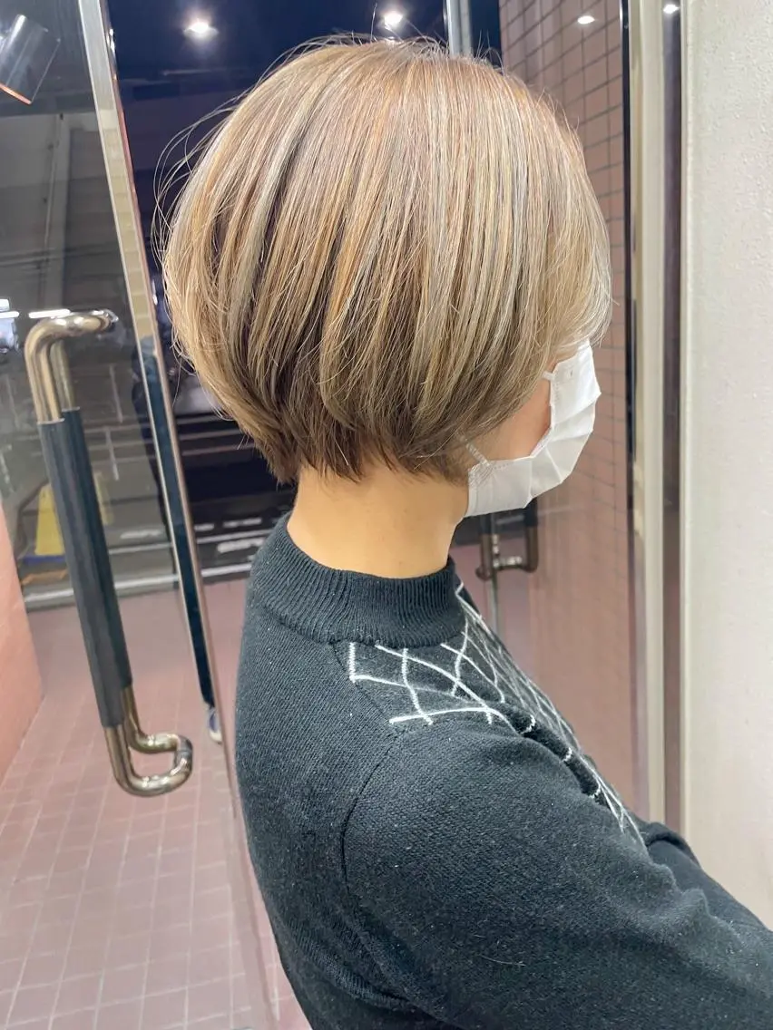 ショート カラー グレージュ 髪質改善/ブリーチ 田代 龍我のヘアスタイル