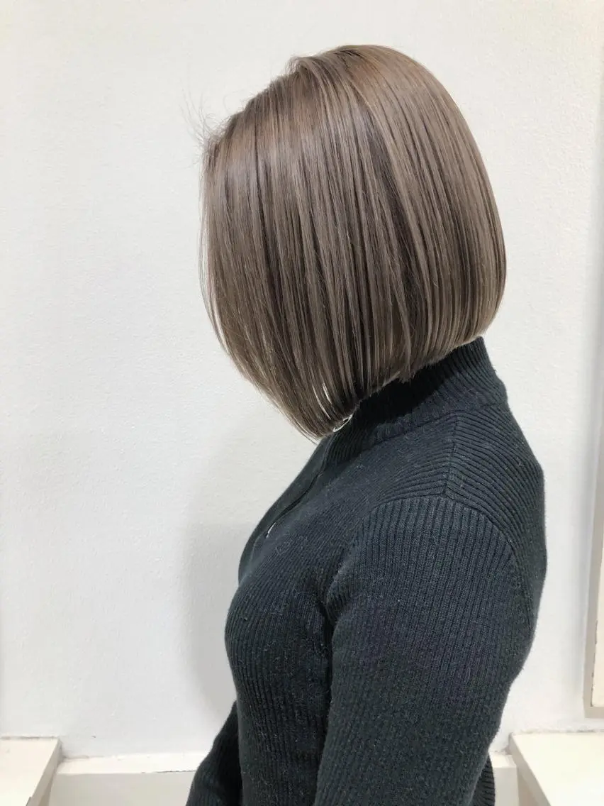 ショート カラー ボブ カット ヘアカラー トリートメント GiseL天神カラー 髪質改善/ブリーチのヘアスタイル