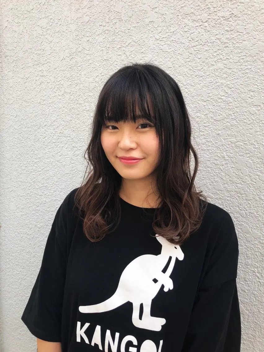 ミディアム カラー パーマ ヘアアレンジ 【白髪ぼかし 専門GBG】自由が丘のヘアスタイル