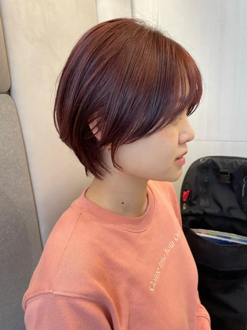 ショート カラー ヘアアレンジ カット ヘアカラー トリートメント 怪我のため6月末 復帰予定田中瑞希🍃のヘアスタイル