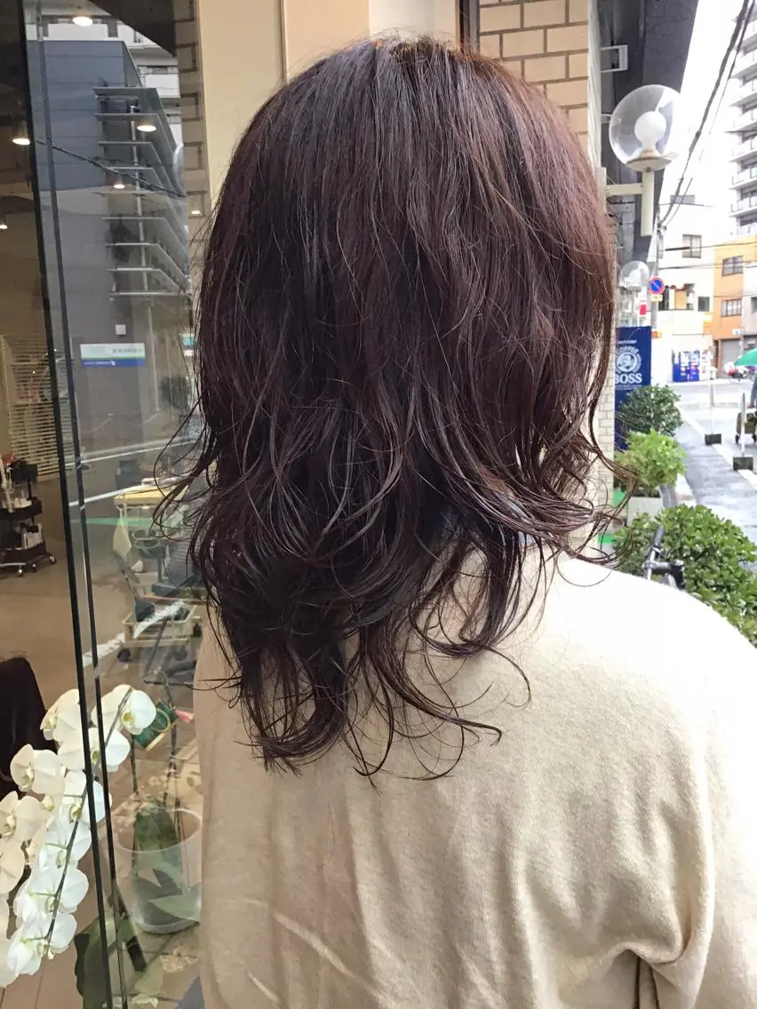 セミロング パーマ セミロングパーマ 生田 博紀のヘアスタイル