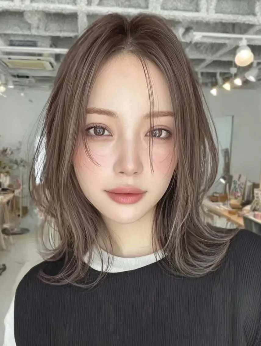 ミディアム カラー ✨エクステ✨本数・ 色合わせ相談可／山口のヘアスタイル