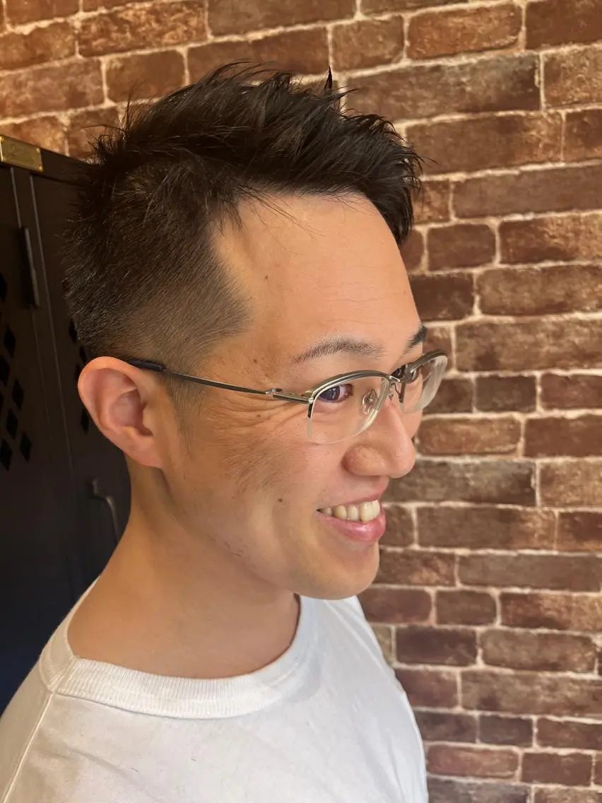 ショート メンズ メンズパーマ ケアカラー ピンクブラウン 外国人風カラー ショートヘア 久木原 ゆりのヘアスタイル