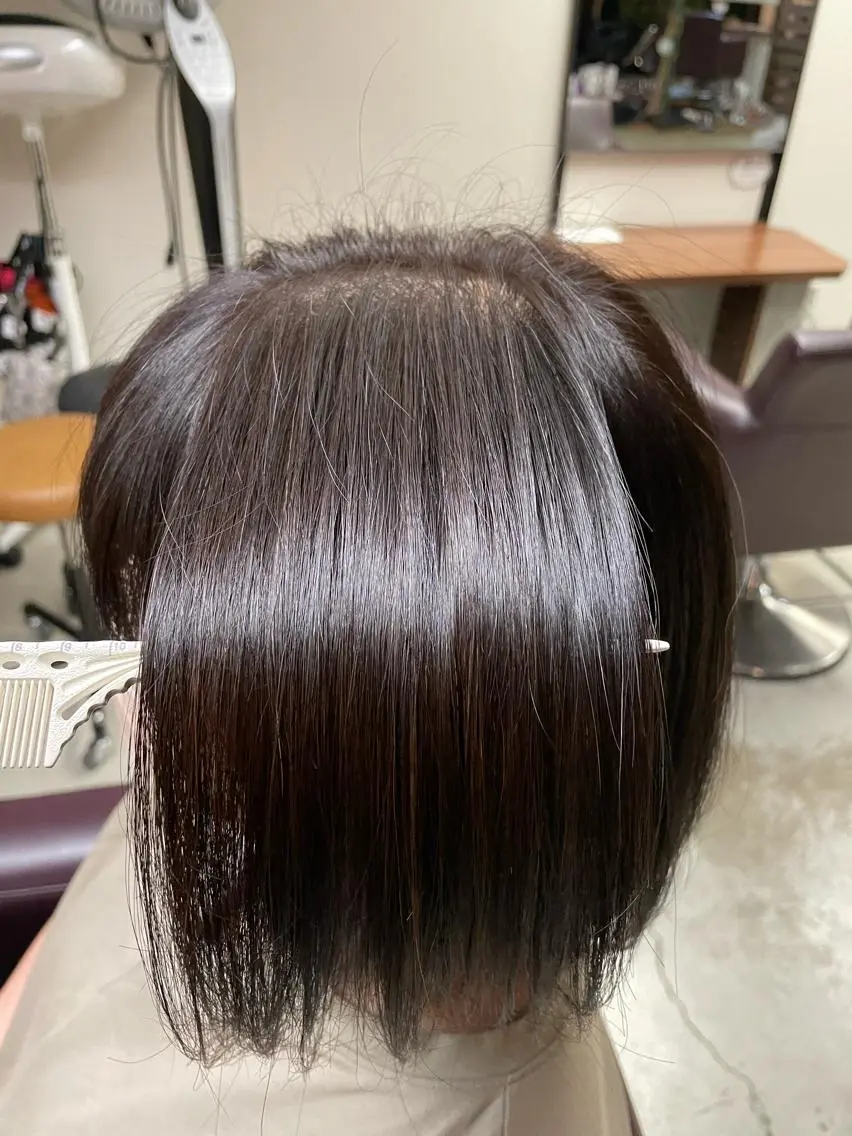 ミディアム 縮毛矯正 豊田 裕也のヘアスタイル