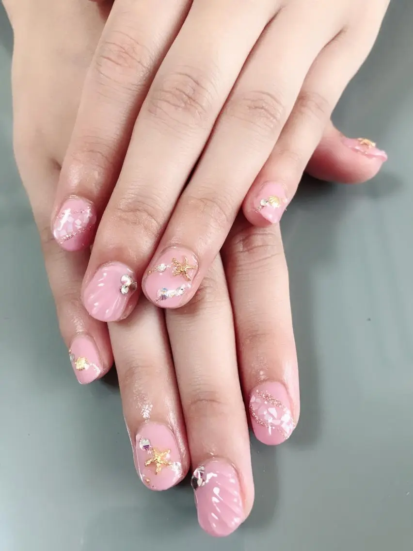 ネイル ピンク 夏ネイル ハンドネイル Masuko Yasukaのネイルデザイン