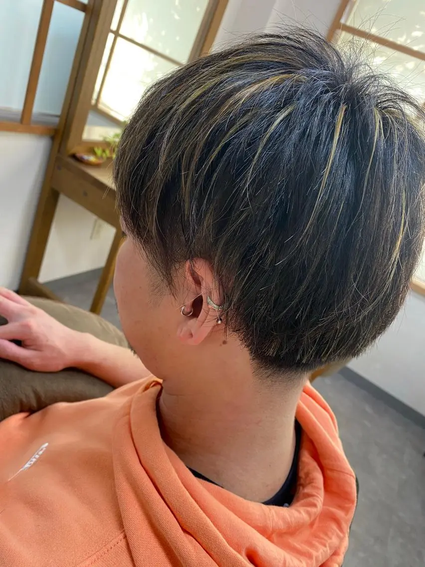 カラー メンズ メンズハイライト ハイライトカラー カット ヘアカラー トリートメント 永沼 真依のヘアスタイル