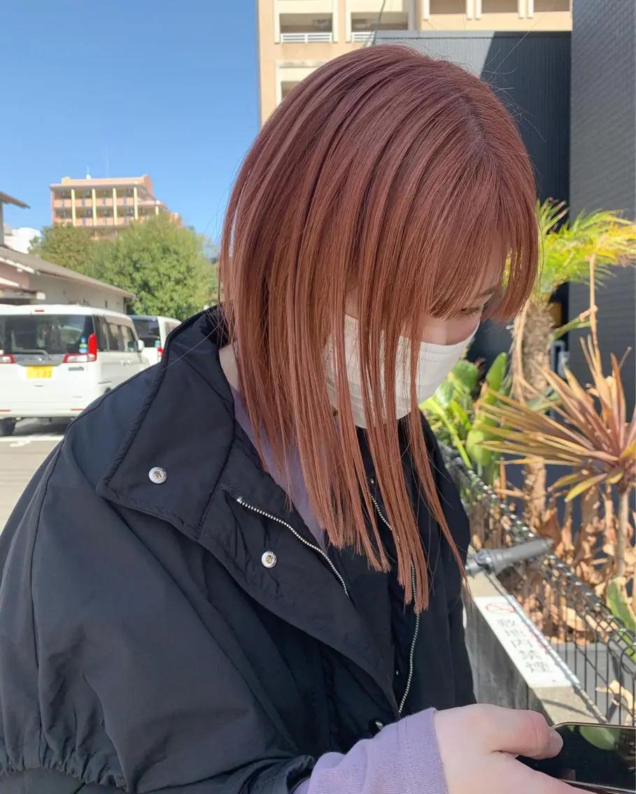 ミディアム カラー ベージュカラー ブリーチ ピンクカラー ピンクベージュ カット ヘアカラー トリートメント hubhair レイヤー/透明感のヘアスタイル