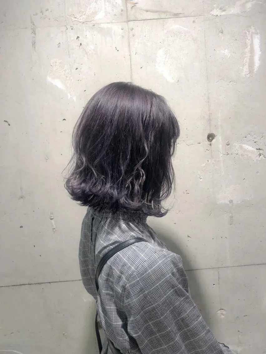 ミディアム カラー パーマ ヘアアレンジ メンズ キッズ ネイル マツエク・マツパ メンズブリーチ ブリーチ グレージュ パープルカラー パープルグレージュ 当日予約⭕️ Rene’のヘアスタイル
