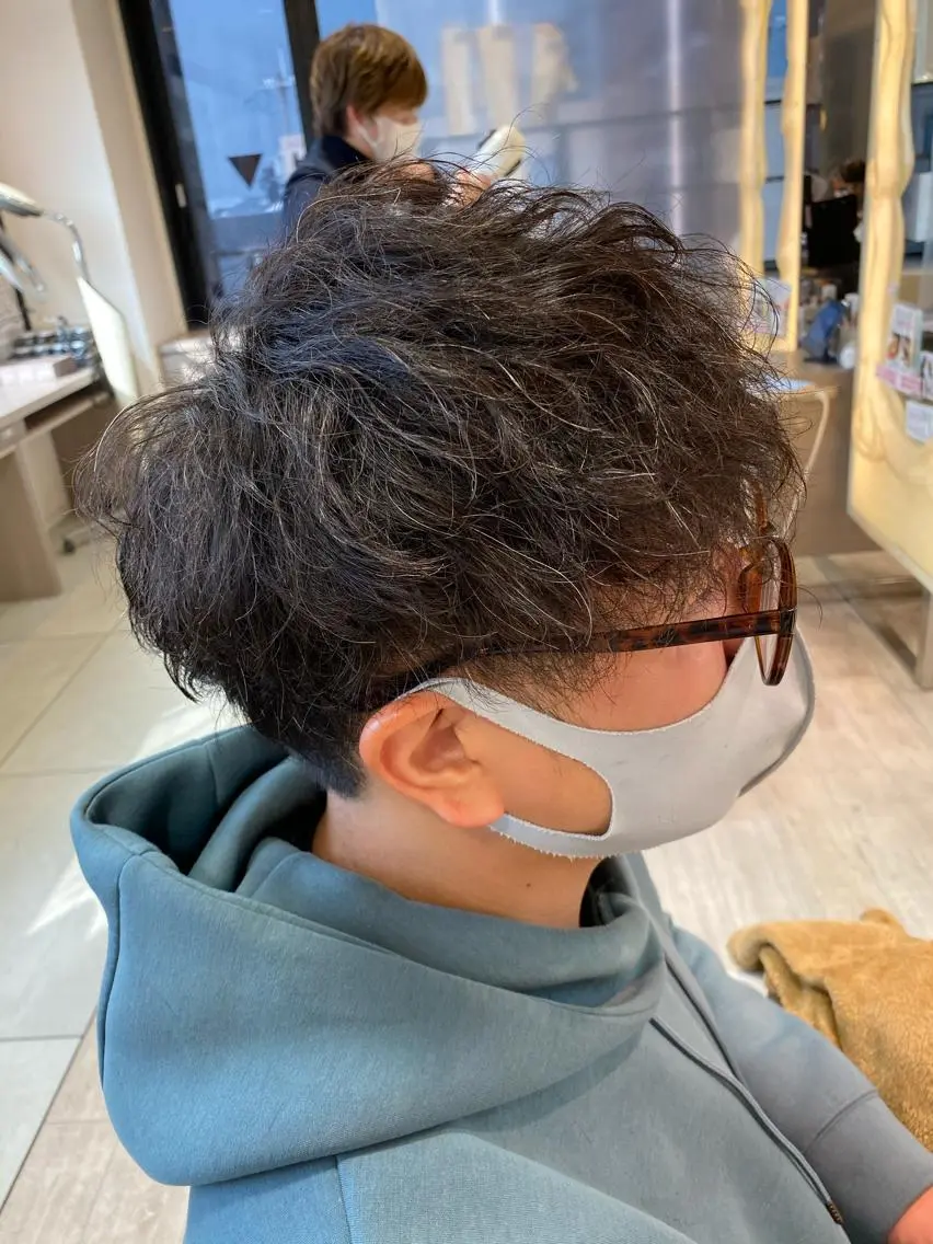ミディアム パーマ メンズ 柳澤 和也のヘアスタイル