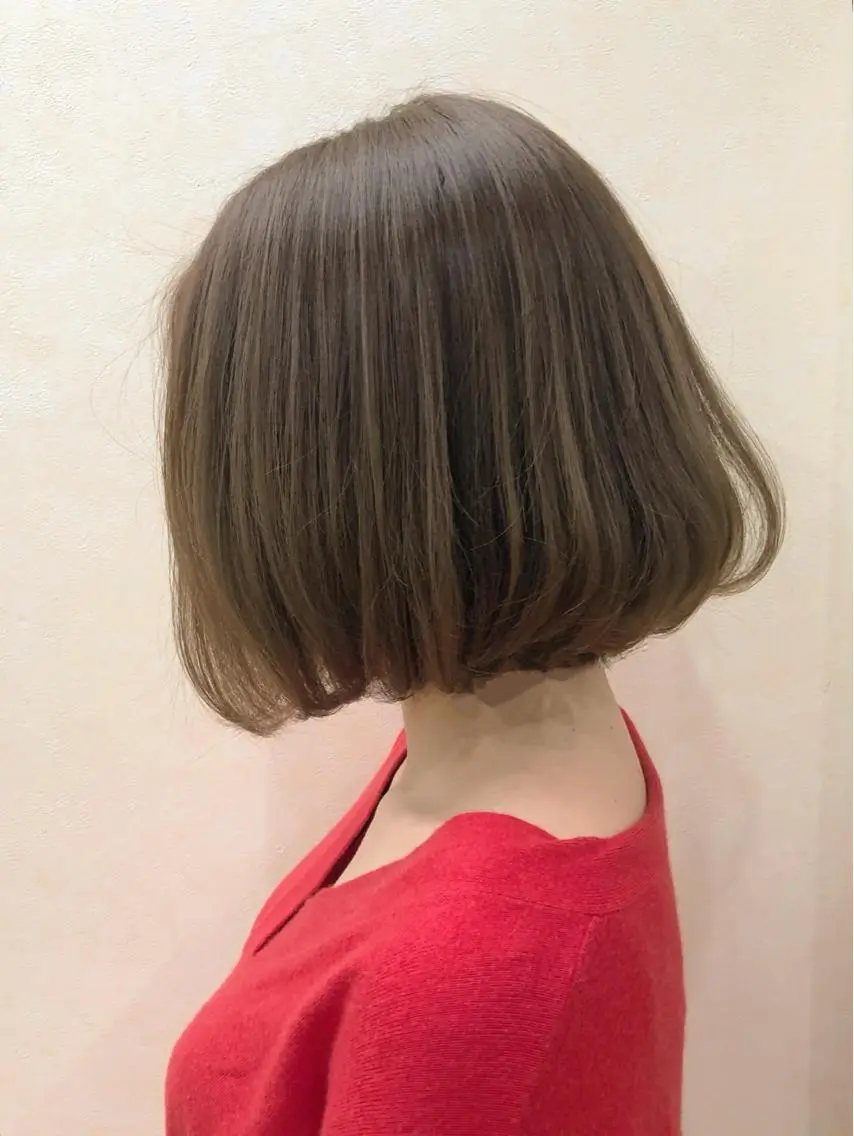 ミディアム カラー アッシュ ベージュカラー 【ニュアンスカラー・ 髪質改善】スズキカナのヘアスタイル