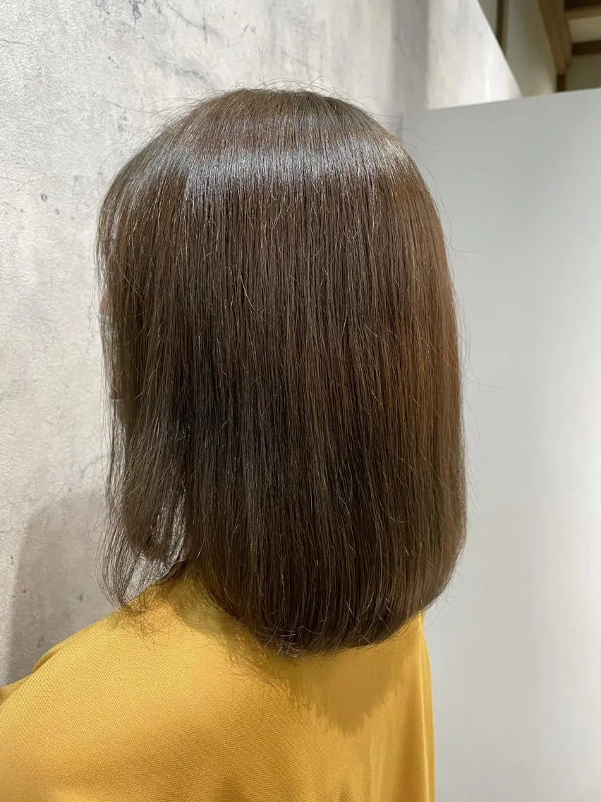 ミディアム カット ヘアカラー トリートメント 木村 真知子のヘアスタイル
