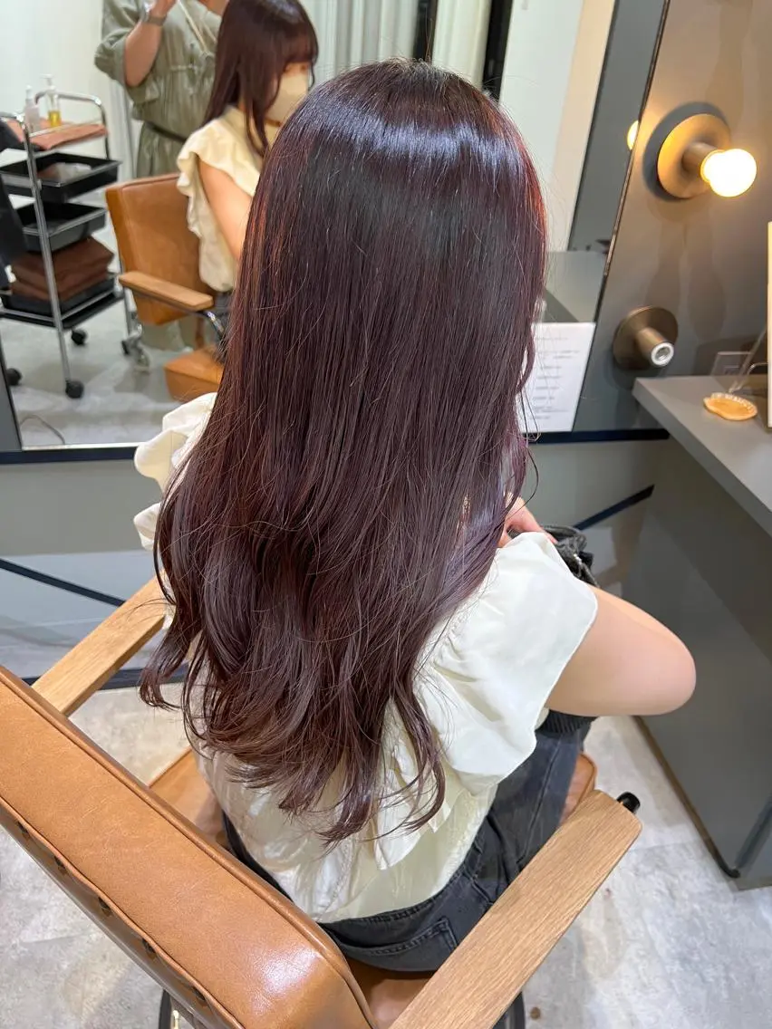 ロング カラー ブリーチ グレージュ ラベンダーカラー ラベンダーグレージュ ラベンダーグレー THINK SHOP sakiのヘアスタイル