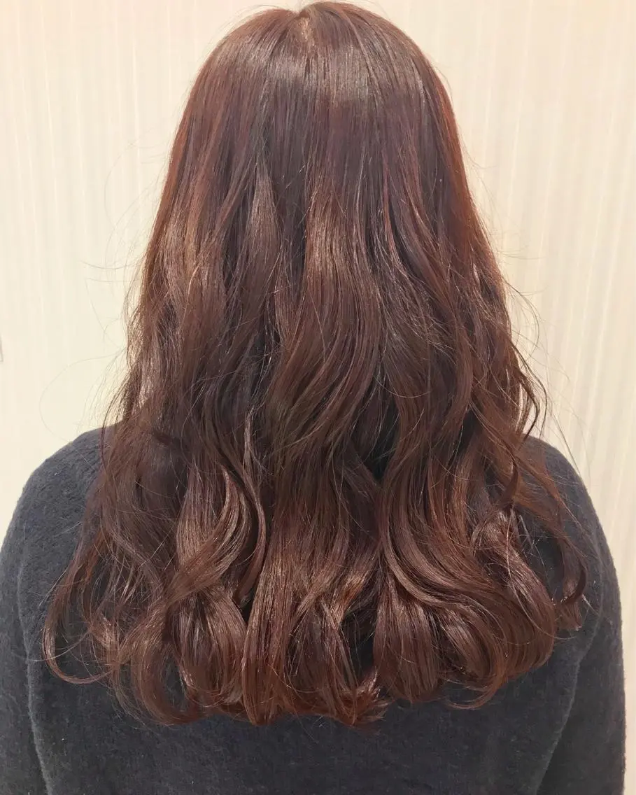セミロング カラー ブラウンカラー ピンクカラー ピンクブラウン 中川 拓弥のヘアスタイル