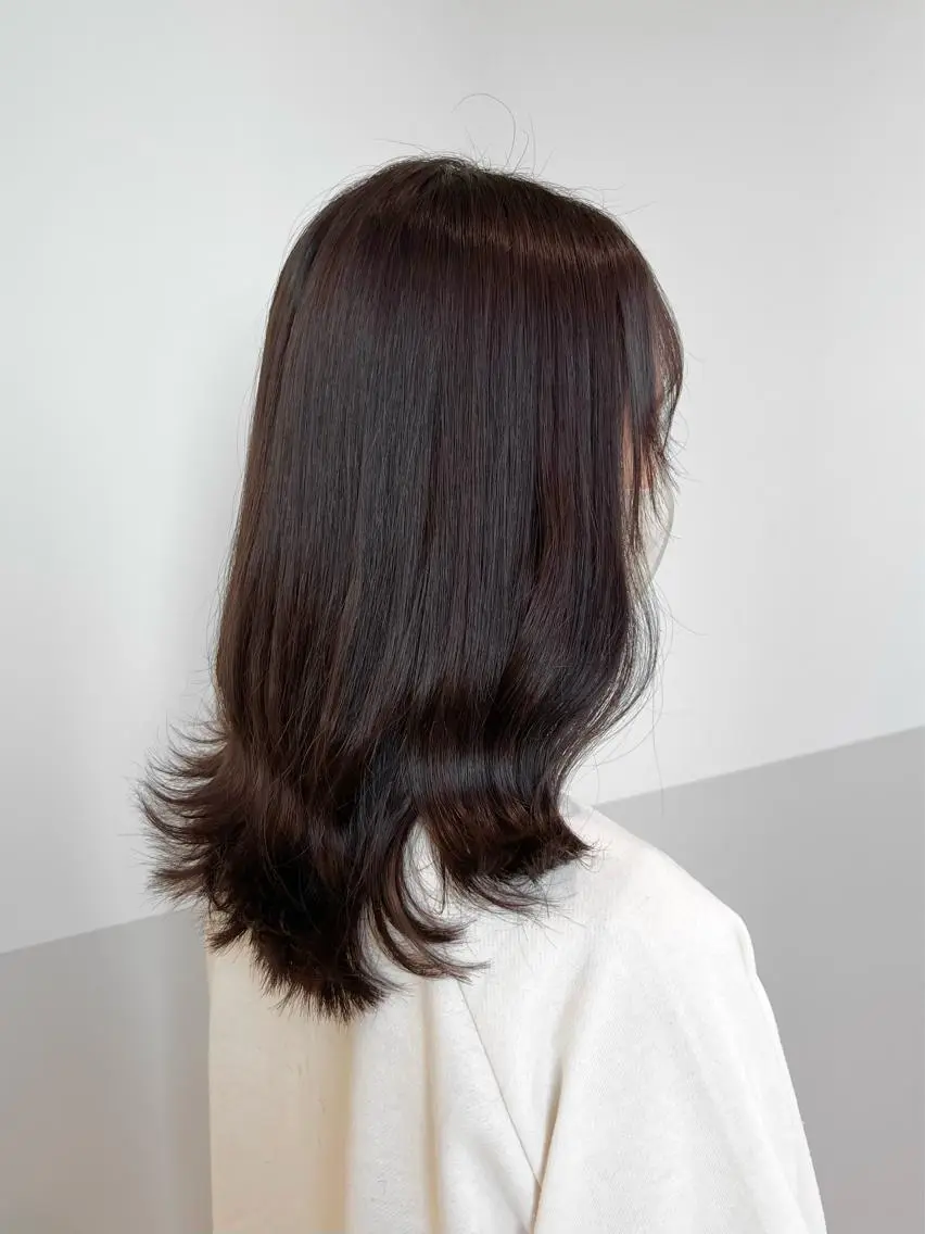 ミディアム ヘアカラー トリートメント 似合わせレイヤー/ 美髪縮毛矯正/ミナエのヘアスタイル