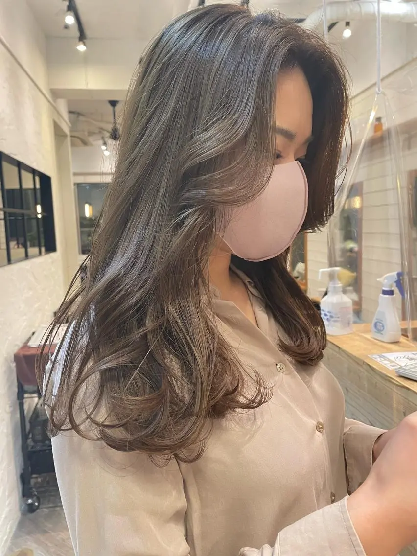 ロング カット ヘアカラー トリートメント ヘッドスパ ヘアセット ✨透明感ケアカラー✨ 長野ゆきなのヘアスタイル