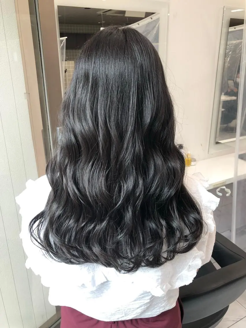 ロング カラー パーマ ヘアアレンジ メンズ キッズ ネイル マツエク・マツパ 上品＆韓国風 🥀海心🥀のヘアスタイル