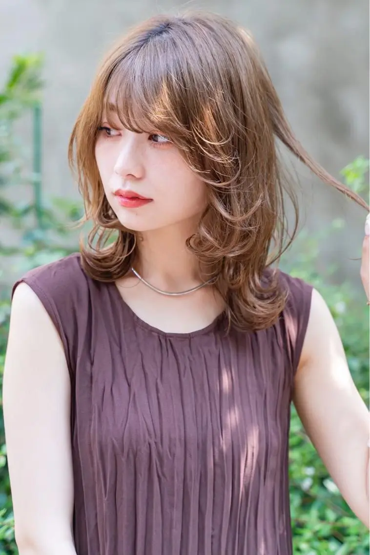 ミディアム カラー パーマ パーマ トリートメント ヘアセット 新宿/韓国ヘア/ 髪質改善ストレートのヘアスタイル