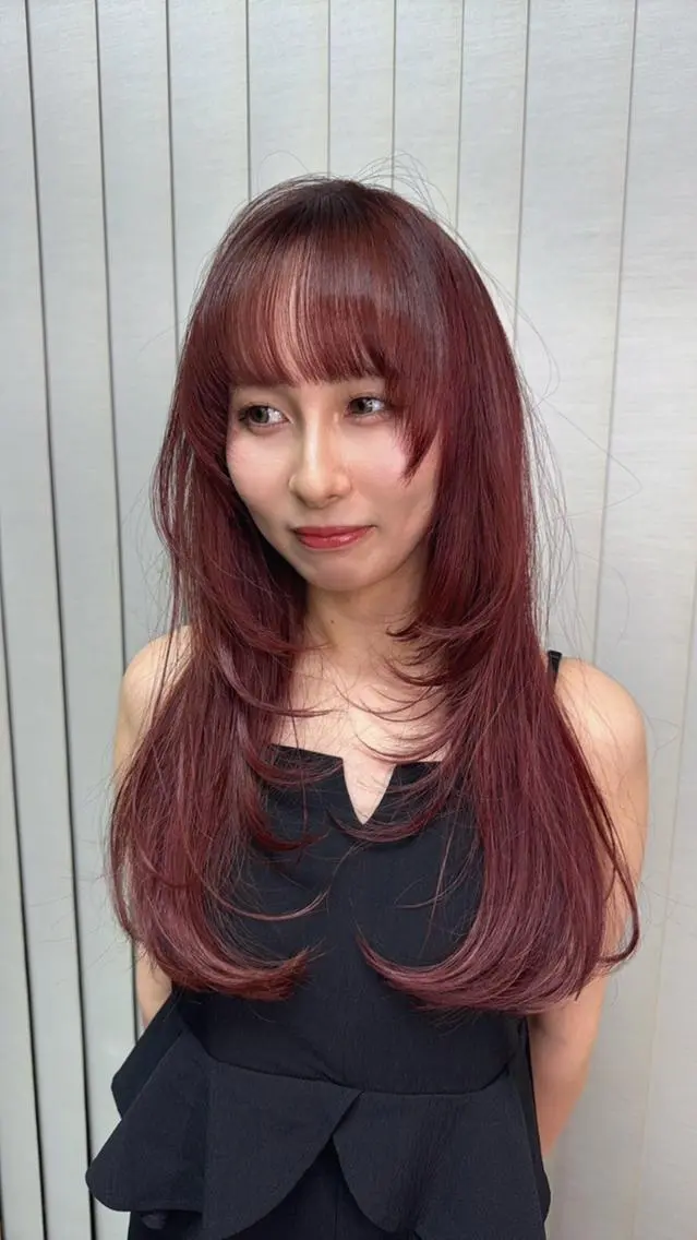 カラー ロング カット ヘアカラー トリートメント 高村 菜子のヘアスタイル