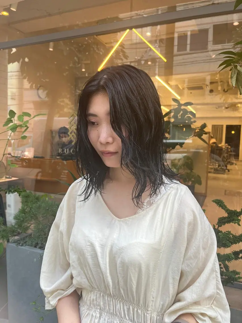 セミロング パーマ 韓国好き🇰🇷 美容師MIKUのヘアスタイル