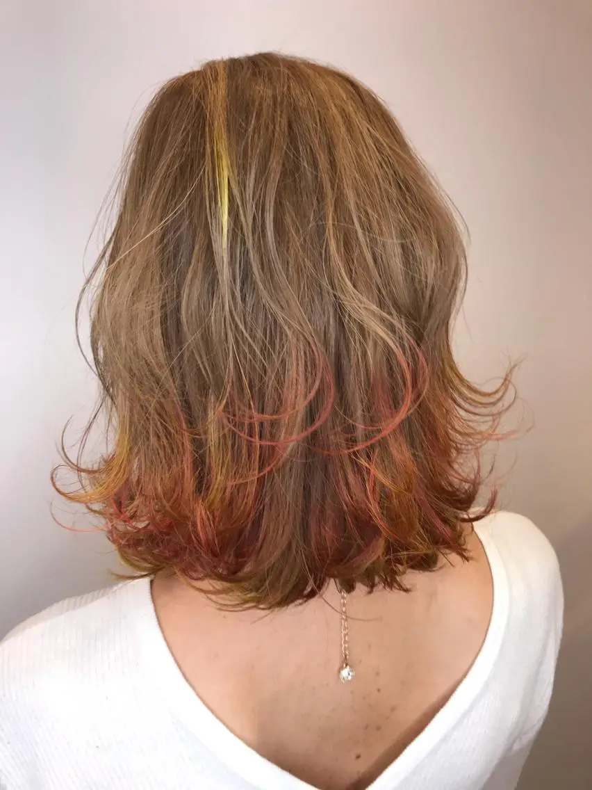 セミロング カラー シールエクステ⭐️ オオミタクヤのヘアスタイル