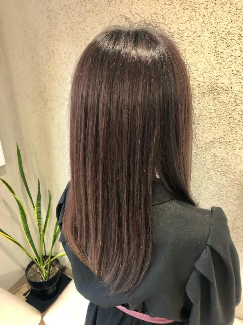 ロング カラー ブラウンカラー ラベンダーカラー 阿部 美咲のヘアスタイル