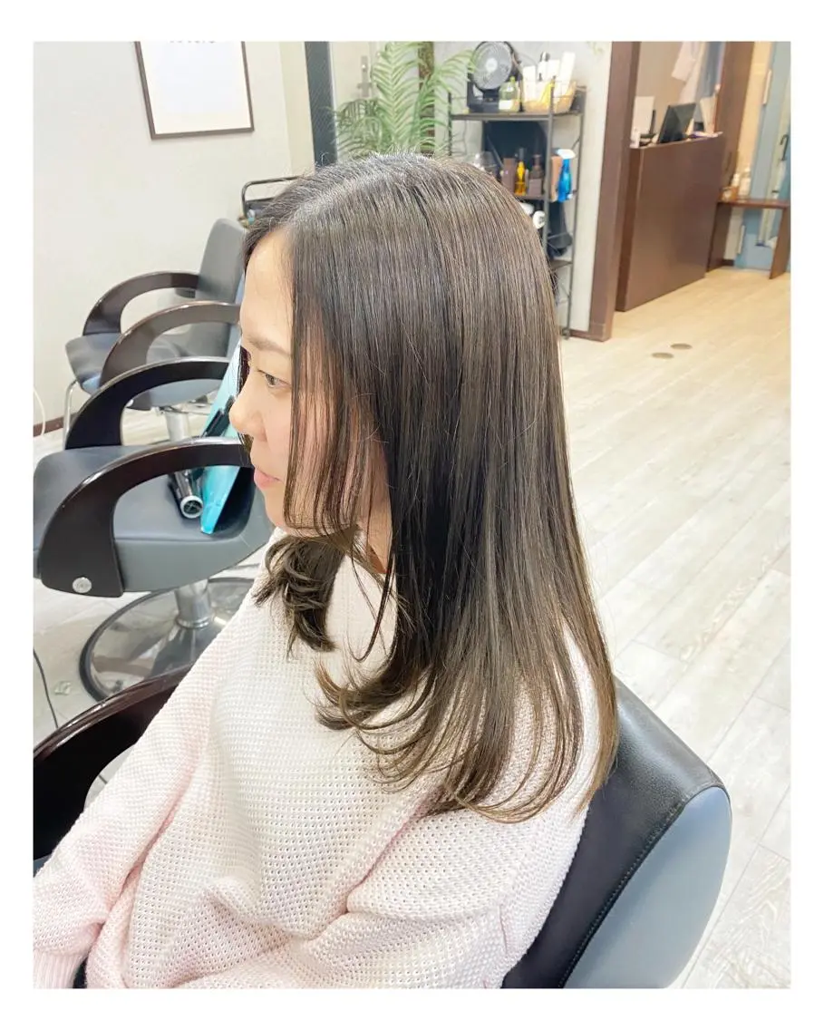ロング カラー ベージュカラー シアーベージュ ヘアカラー トリートメント ＊横浜駅＊ 金子 誠也のヘアスタイル