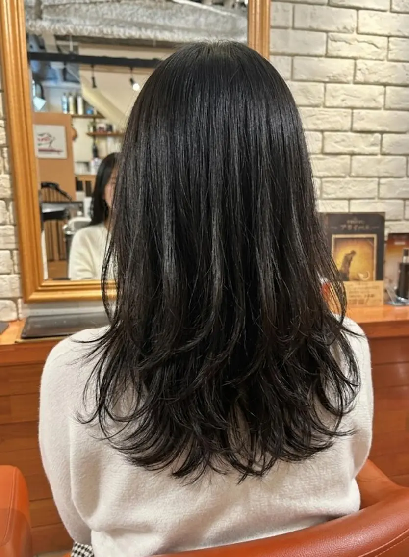ロング レイヤーカット ロング カット トリートメント ヘッドスパ flencia 丸 和博|カットのヘアスタイル