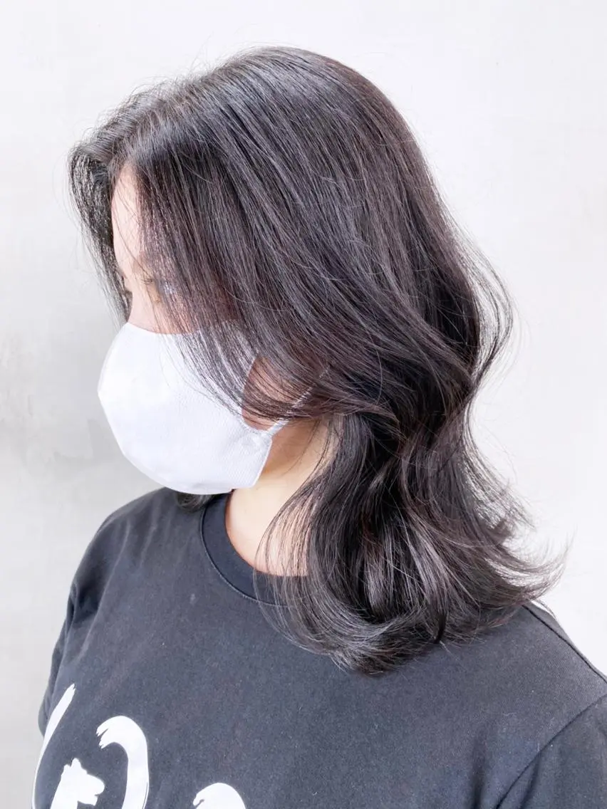 ミディアム カラー パーマ ヘアアレンジ 黒髪 ITbyALBUM 浦和店のヘアスタイル