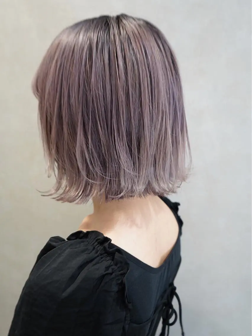 ミディアム カラー ヘアアレンジ パープルカラー ヘアカラー トリートメント lani ブリーチ /ダブルカラーのヘアスタイル