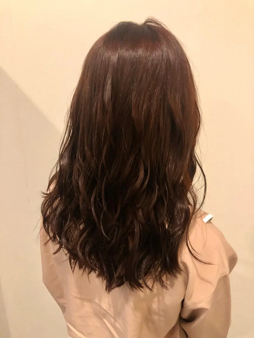 ロング カラー オレンジ カット ヘアカラー トリートメント 森田 真由のヘアスタイル