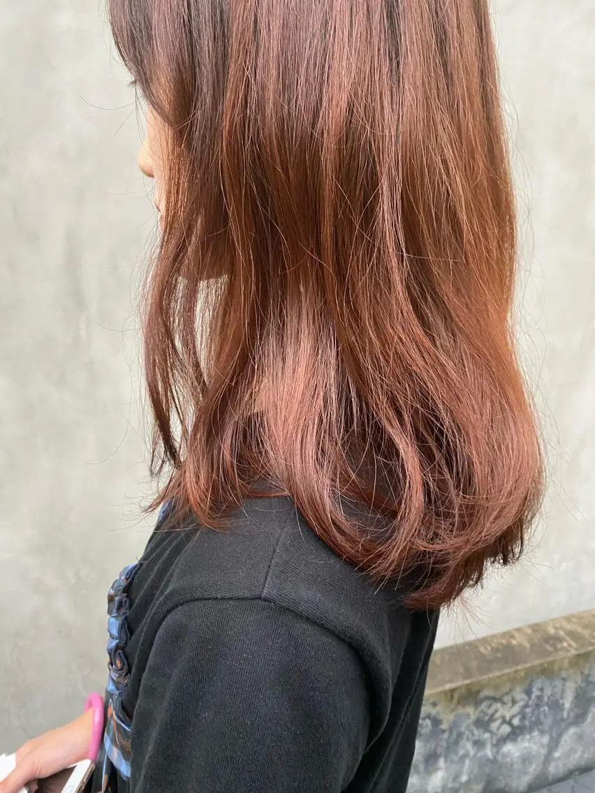 セミロング カラー パーマ ヘアアレンジ メンズ キッズ ネイル マツエク・マツパ ベージュカラー オレンジ オレンジベージュ カラーマツエク オレンジ インナーカラー/ KANAのヘアスタイル