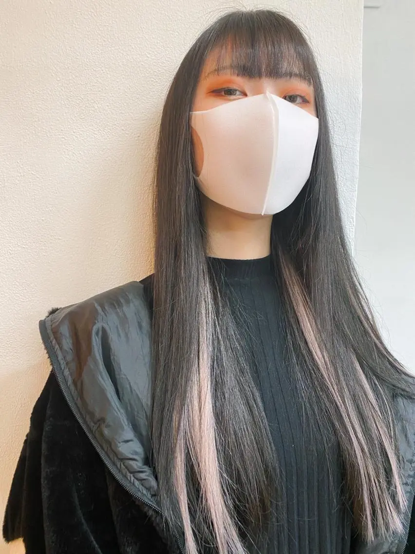 ロング カラー エクステ レイヤーウルフ エクステ磯部のヘアスタイル