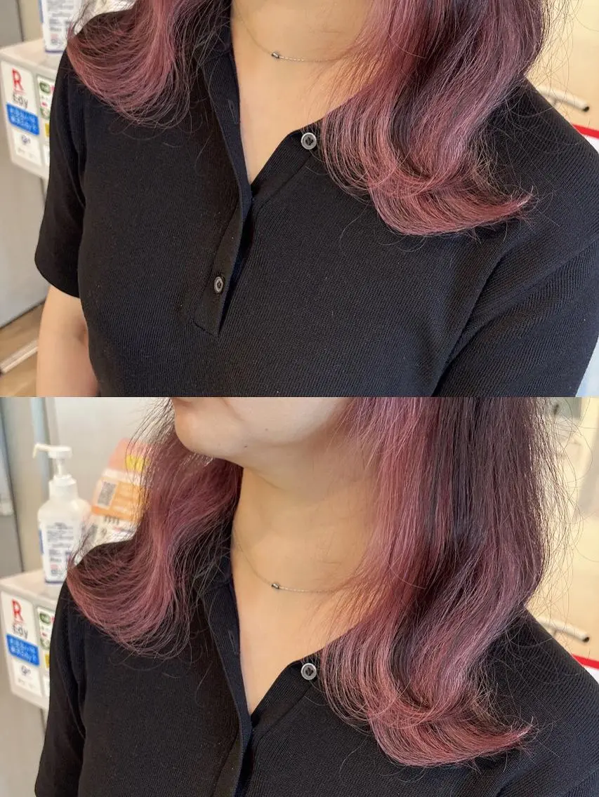 ミディアム カラー ヘアアレンジ 切りっぱなしボブ 丸みショート ベージュカラー ショコラベージュ 透明感カラー N° +aero 横浜のヘアスタイル