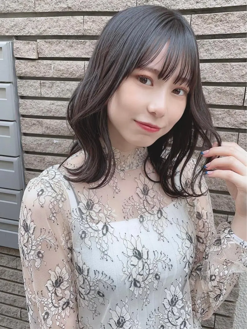 セミロング カラー パーマ ヘアアレンジ 【公式】amble luxe池袋東口🩷のヘアスタイル
