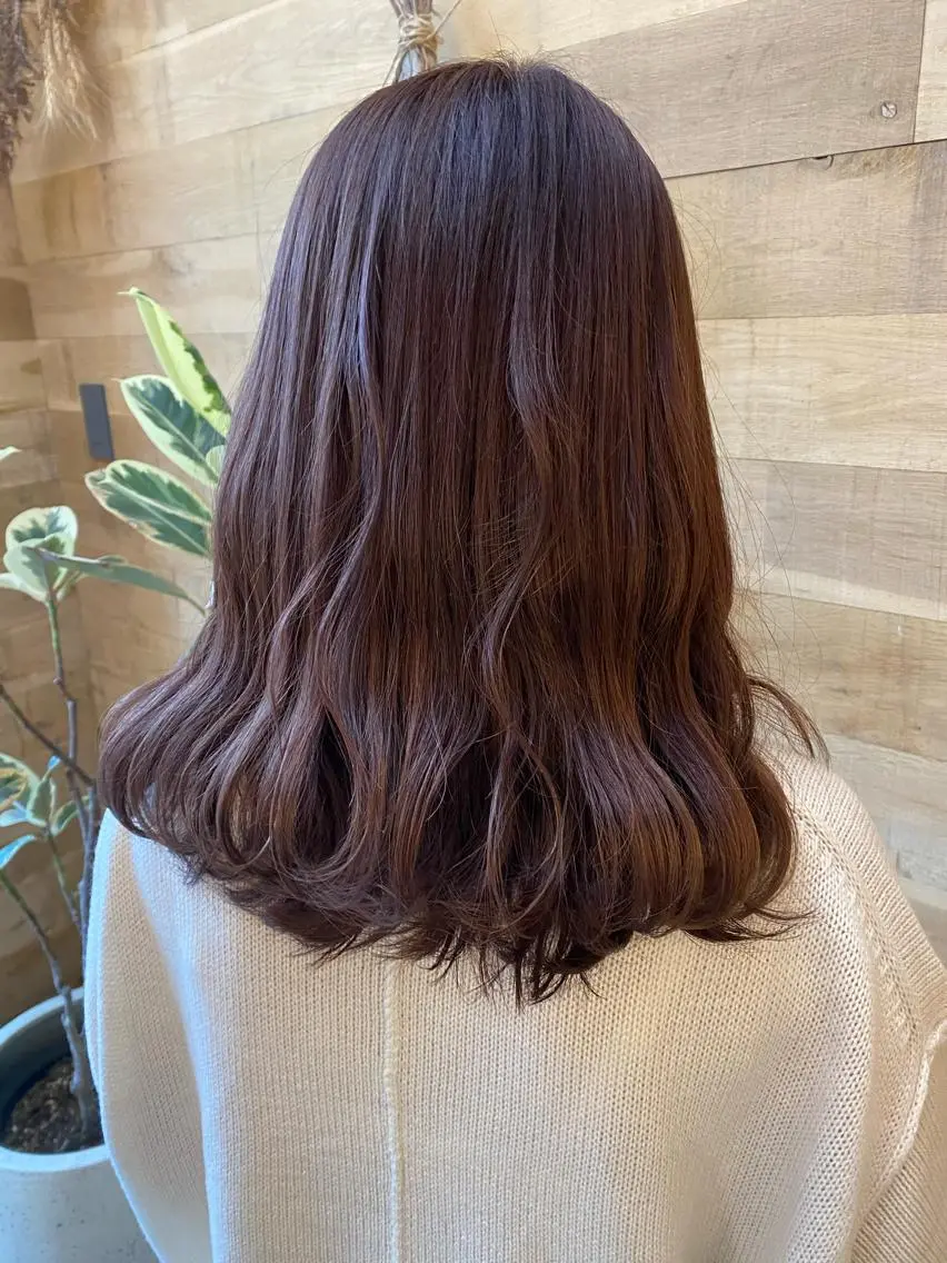 ロング カラー ブラウンカラー ピンクカラー ピンクブラウン 🌼 アユカのヘアスタイル