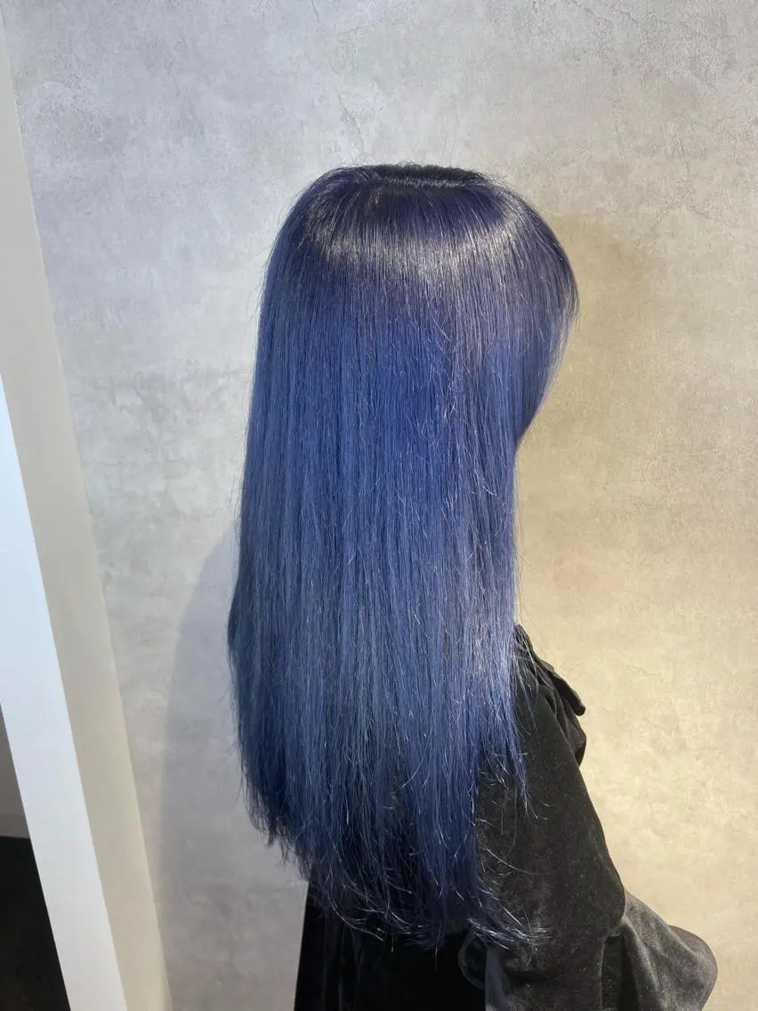 ロング カラー ブルーカラー ヘアカラー FABLE HAIR ファブル難波・心斎橋のヘアスタイル