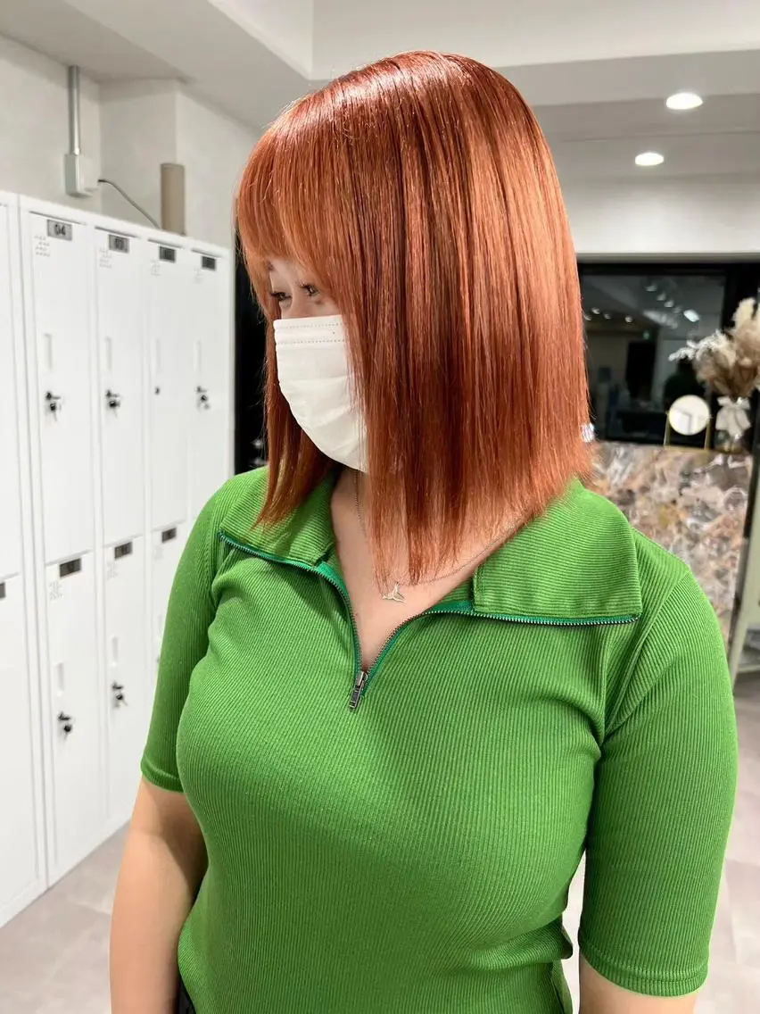 ミディアム カラー オレンジ 似合わせカラー🎀 𝑲𝒂𝒏𝒐𝒏のヘアスタイル